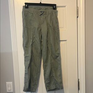 abercrombie kids Olive Green Drawstring linen pants